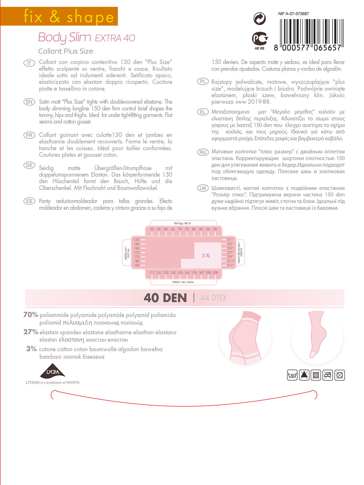 Body Slim 40 Den sokkabuxur